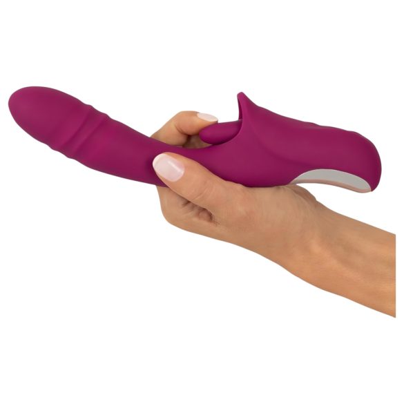Javida Licking & Thrusting - vibratore spingente con lingua (viola)