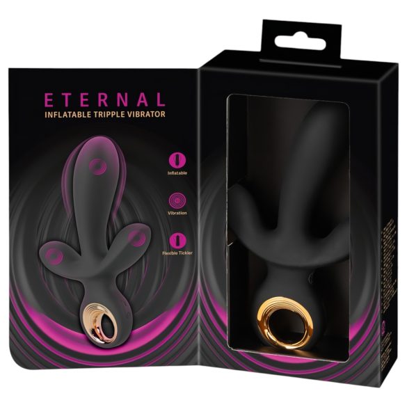 Eternal - vibratore triplo gonfiabile - nero