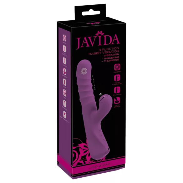 Javida - vibratore rabbit 3 in 1 - silicone viola