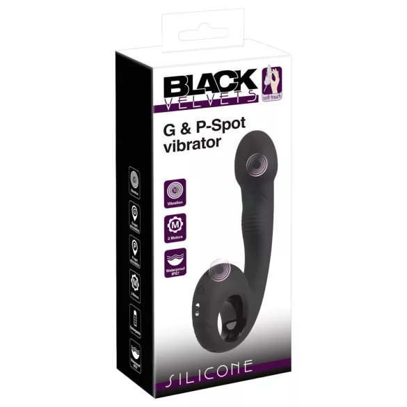 Black Velvets - Vibratore punto G e P - silicone nero
