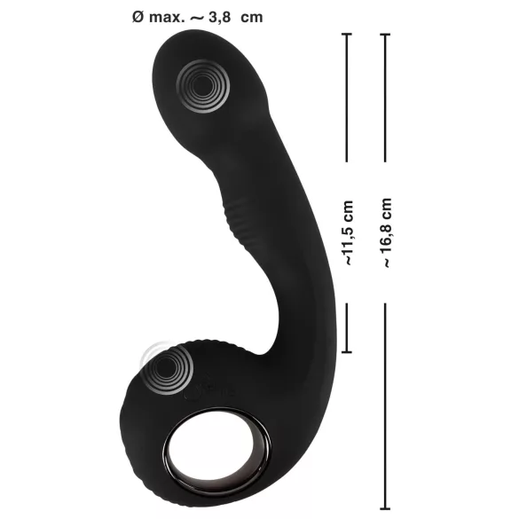 Black Velvets - Vibratore punto G e P - silicone nero