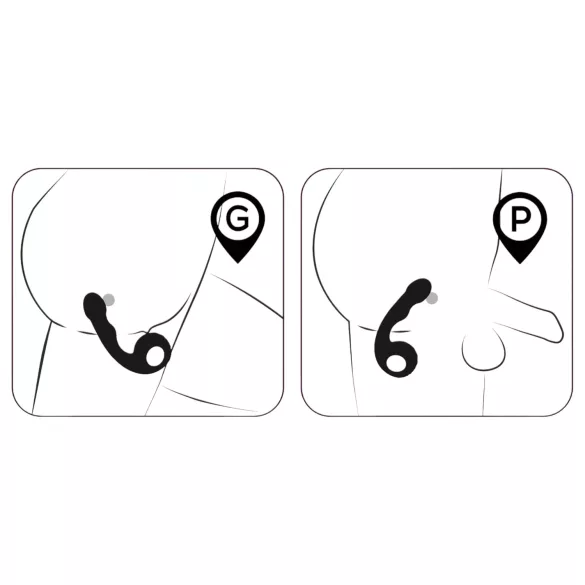Black Velvets - Vibratore punto G e P - silicone nero