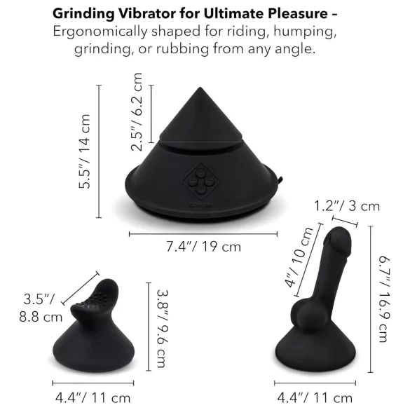 The Cowgirl Cone - macchina del sesso premium controllata tramite app - con 2 accessori intercambiabili, 20 modalità di vibrazione (nero)