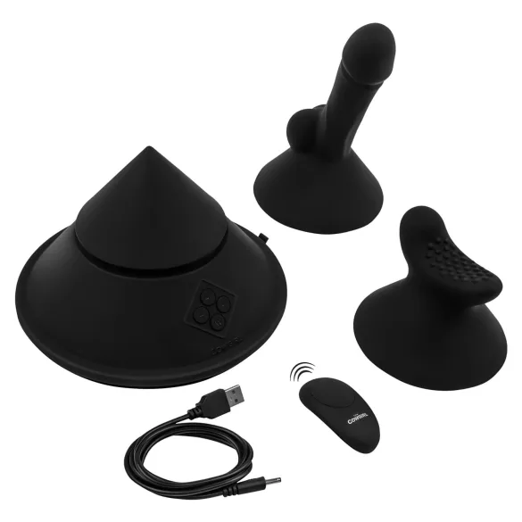 The Cowgirl Cone - macchina del sesso premium controllata tramite app - con 2 accessori intercambiabili, 20 modalità di vibrazione (nero)