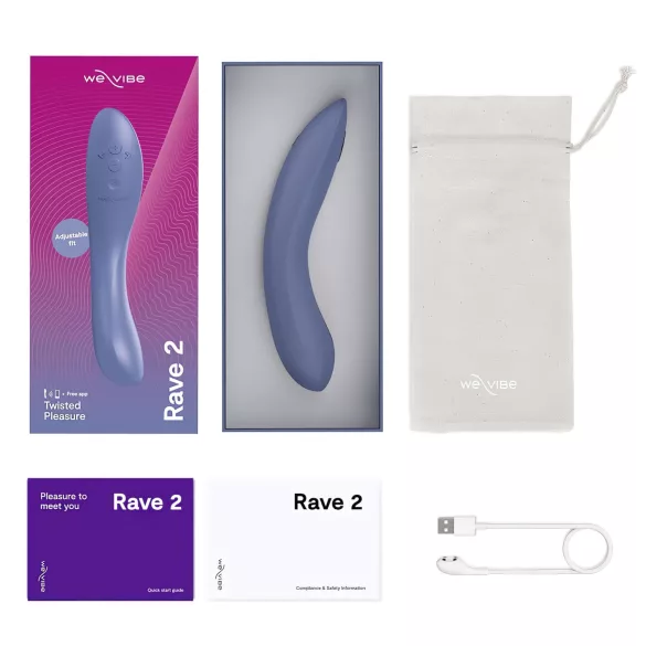 We-Vibe Rave 2 - vibratore per il punto G controllato tramite app (blu)