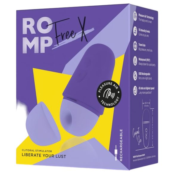 ROMP Free X - stimolatore clitoride onde d’aria ricaricabile - viola