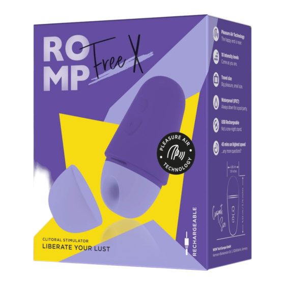 ROMP Free X - Stimolatore clitorideo ricaricabile a onde d'aria (viola)