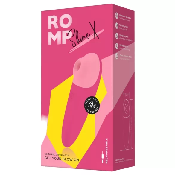 ROMP Shine X - stimolatore clitorideo onde d’aria ricaricabile - rosa