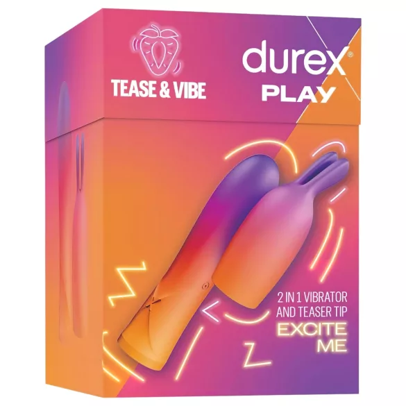 Durex Tease & Vibe - vibratore mini con stimolatore clitorideo a coniglio - rosa
