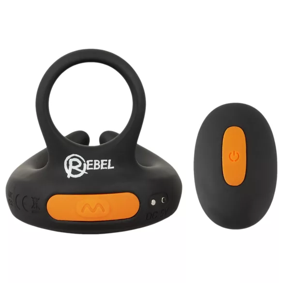 Rebel - anello vibrante pene e testicoli - vibrazione - nero