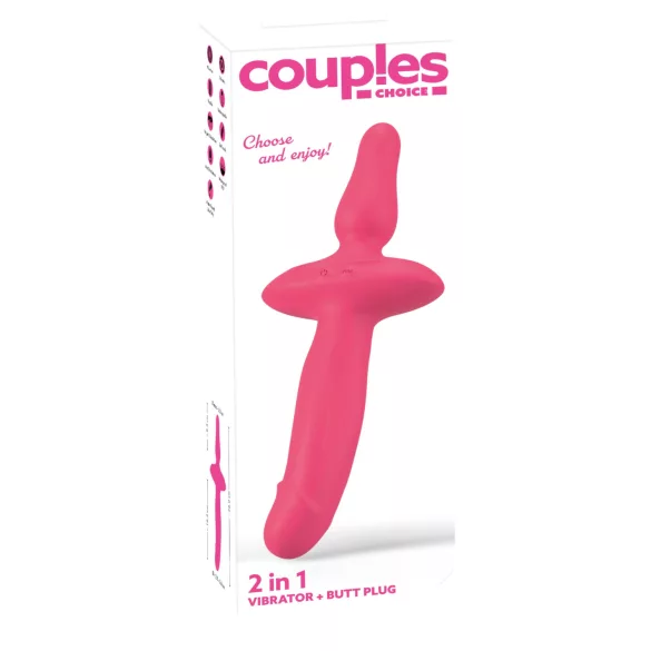 Couples Choice - vibratore anale e vaginale 2in1 - silicone rosa