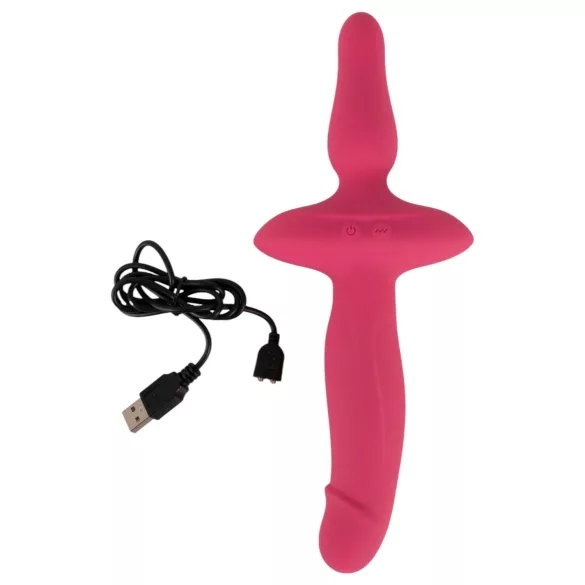 Couples Choice - vibratore anale e vaginale 2in1 - silicone rosa