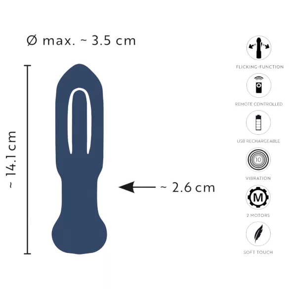 ANOS - vibratore anale con lingua - silicone blu