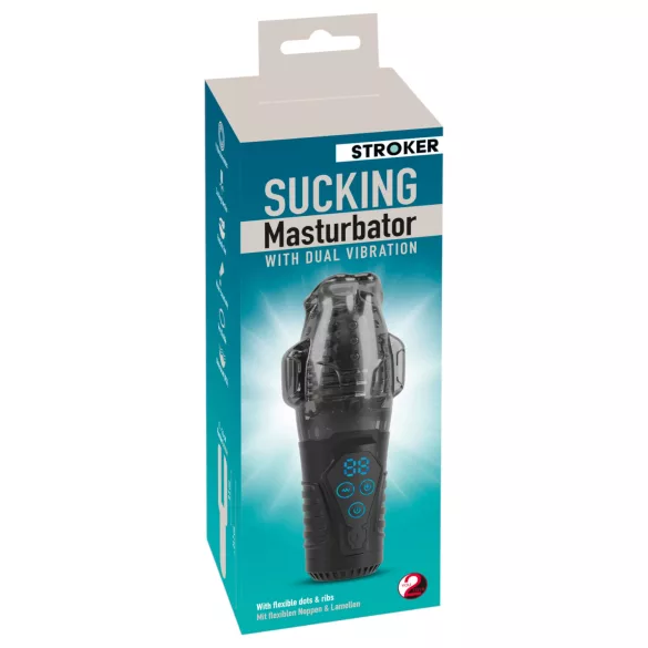 Stroker - masturbatore maschile succhiante vibrante - grigio