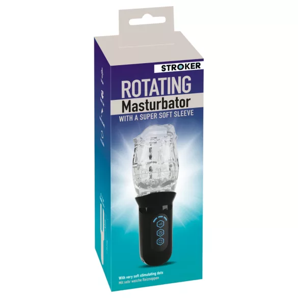 Stroker - masturbatore vibrante rotante - trasparente