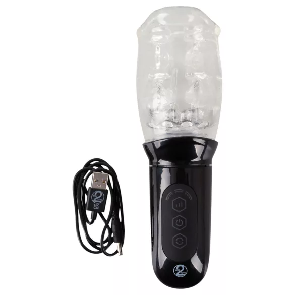 Stroker - masturbatore vibrante rotante - trasparente