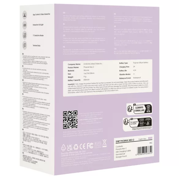 Svakom Phoenix Neo 2 - vibratore a uovo intelligente - silicone viola