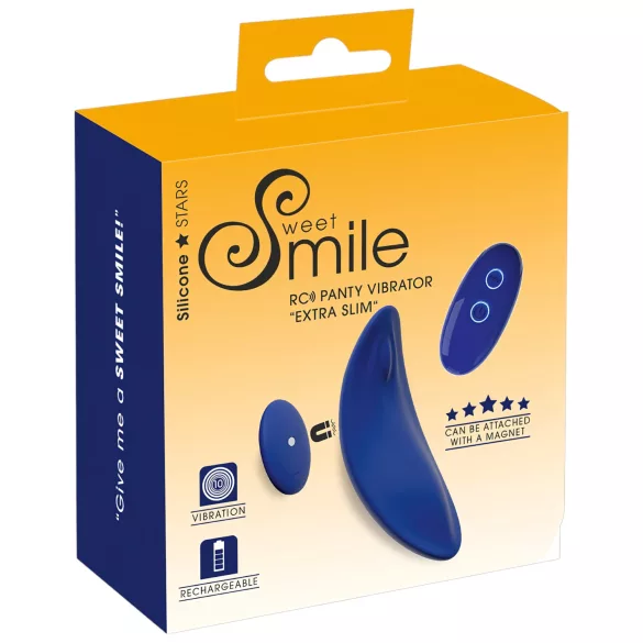 Smile - vibratore per slip ultrasottile con telecomando - blu