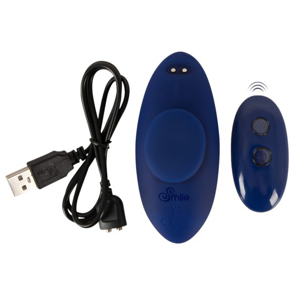 Smile - vibratore per slip ultrasottile con telecomando - blu