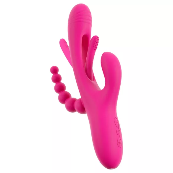 SMILE - vibratore triplo con braccio e linguetta (rosa)