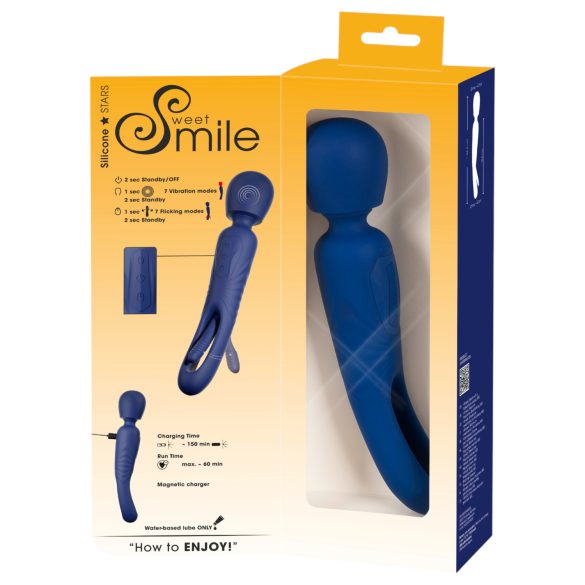 Smile - vibratore massaggiatore 2in1 con lingua - silicone blu
