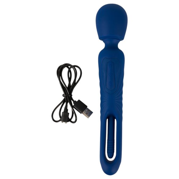 Smile - vibratore massaggiatore 2in1 con lingua - silicone blu