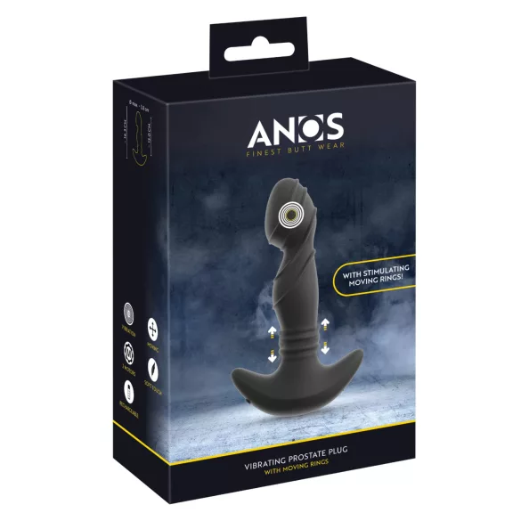 ANOS - vibratore prostatico ad anello mobile - silicone nero