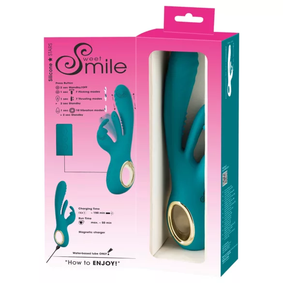 Smile - vibratore punto G e clitoride con movimento spinta - silicone verde