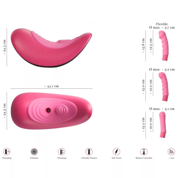 VibePad Rideon - altalena vibrante punto G e clitoride - silicone rosa