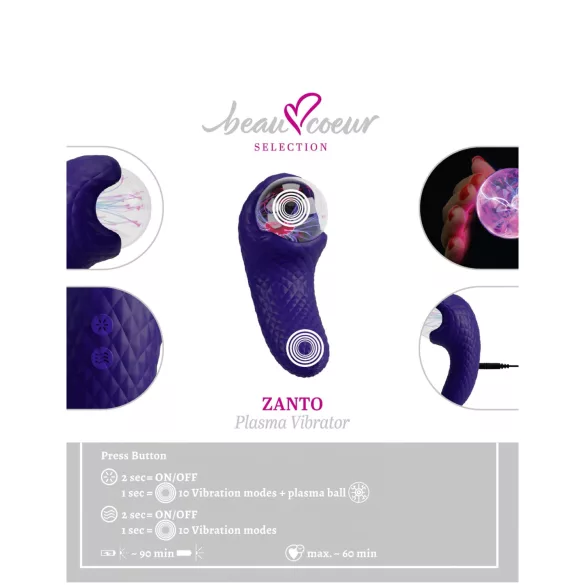 Beau Coeur Zanto - vibratore a impulsi - silicone blu
