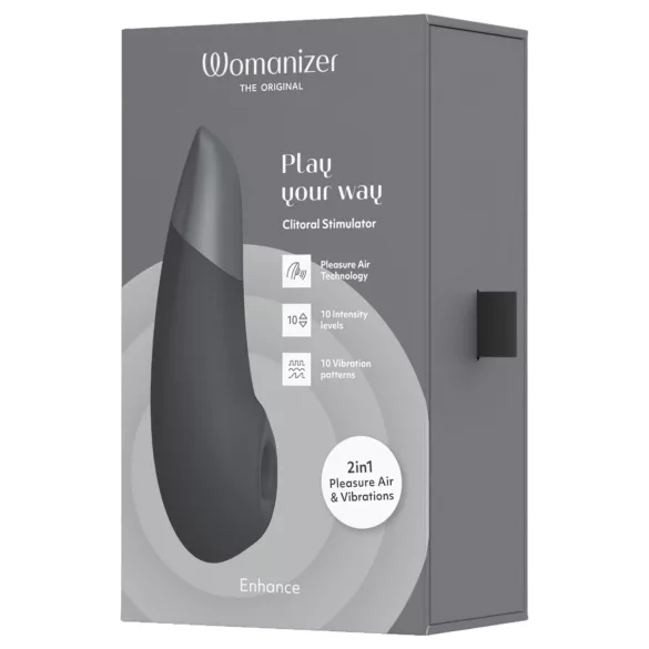 Womanizer Enhance 2in1 succhia-clitoride ad onde d’aria + vibratore (nero)