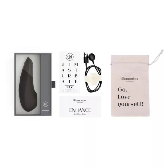 Womanizer Enhance 2in1 succhia-clitoride ad onde d’aria + vibratore (nero)