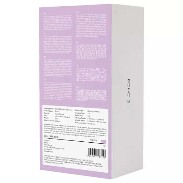 Svakom Echo 2 - vibratore da dito intelligente - silicone rosa