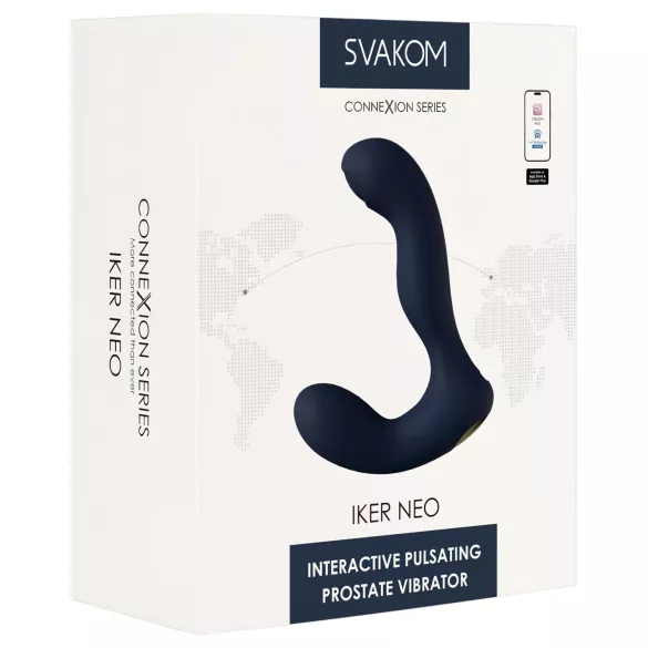 Svakom Iker Neo - vibratore anale interattivo pulsante - silicone blu