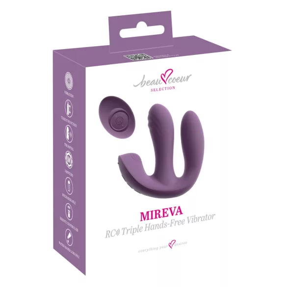 Beau Coeur Mireva - vibratore triplo con telecomando - silicone viola