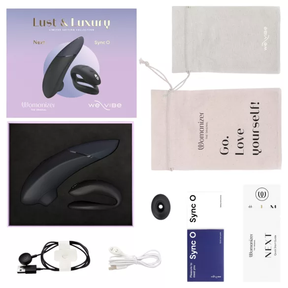Womanizer Lust&Luxury - stimolatore clitoride e vibratore coppia - nero