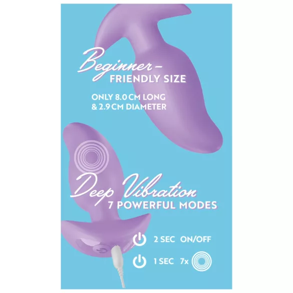 Cuties Mini - plug anale vibrante - silicone viola