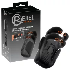 Rebel - masturbatore pulsante e vibrante (nero)