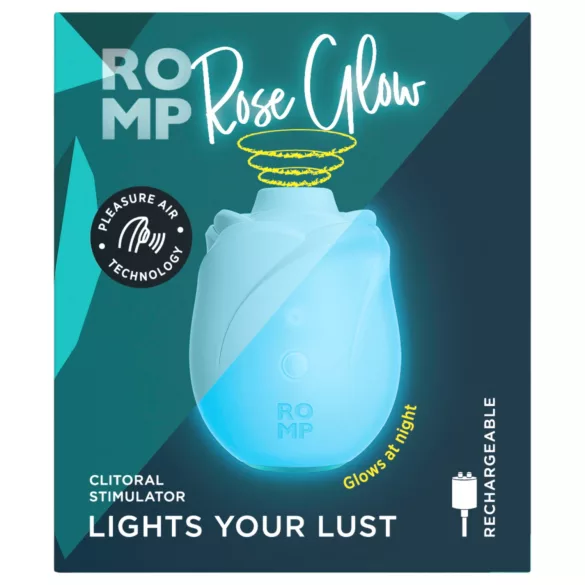 ROMP Rose Glow - succhia‑clitoride ad aria (blu)
