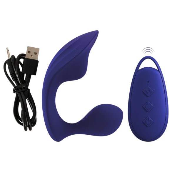 SMILE - vibratore anale e per slip con telecomando - silicone blu