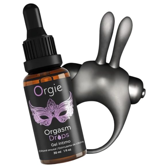 Orgie Orgasmic Bunny - set di anelli vibranti per pene (nero)