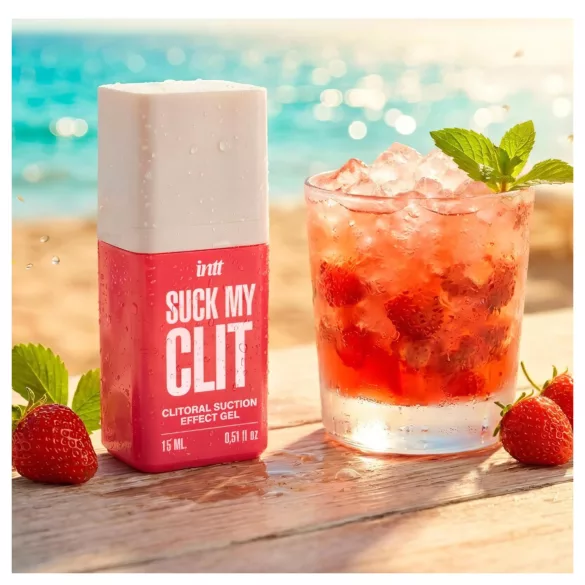 Intt Suck My Clit - gel stimolante per il clitoride per donne - fragola (15 ml)