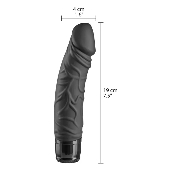 Baseks - vibratore realistico a forma di pene (nero) - 19 cm