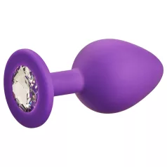 Baseks - plug anale in silicone con cristallo (viola) - 8 cm