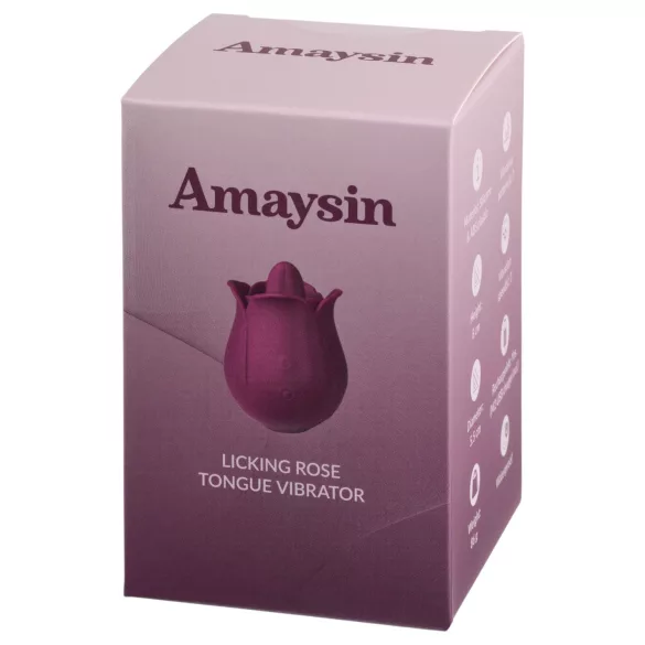 Amaysin - vibratore clitorideo a forma di rosa con lingua (viola)