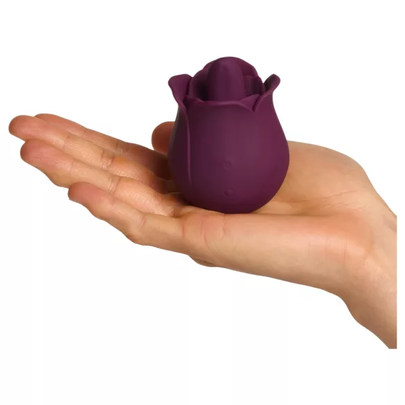 Amaysin - vibratore clitorideo a forma di rosa con lingua (viola)