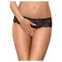Obsessive - tanga aperta con strass - donna - nero - 2XL/3XL