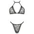Obsessive Xenita - Set di reggiseni trasparenti con motivo (grigio)