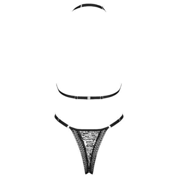 Obsessive Xenita - set reggiseno trasparente con motivo (grigio)
