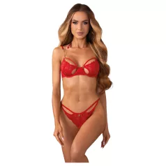 Obsessive - completo intimo pizzo rosso - reggiseno e slip